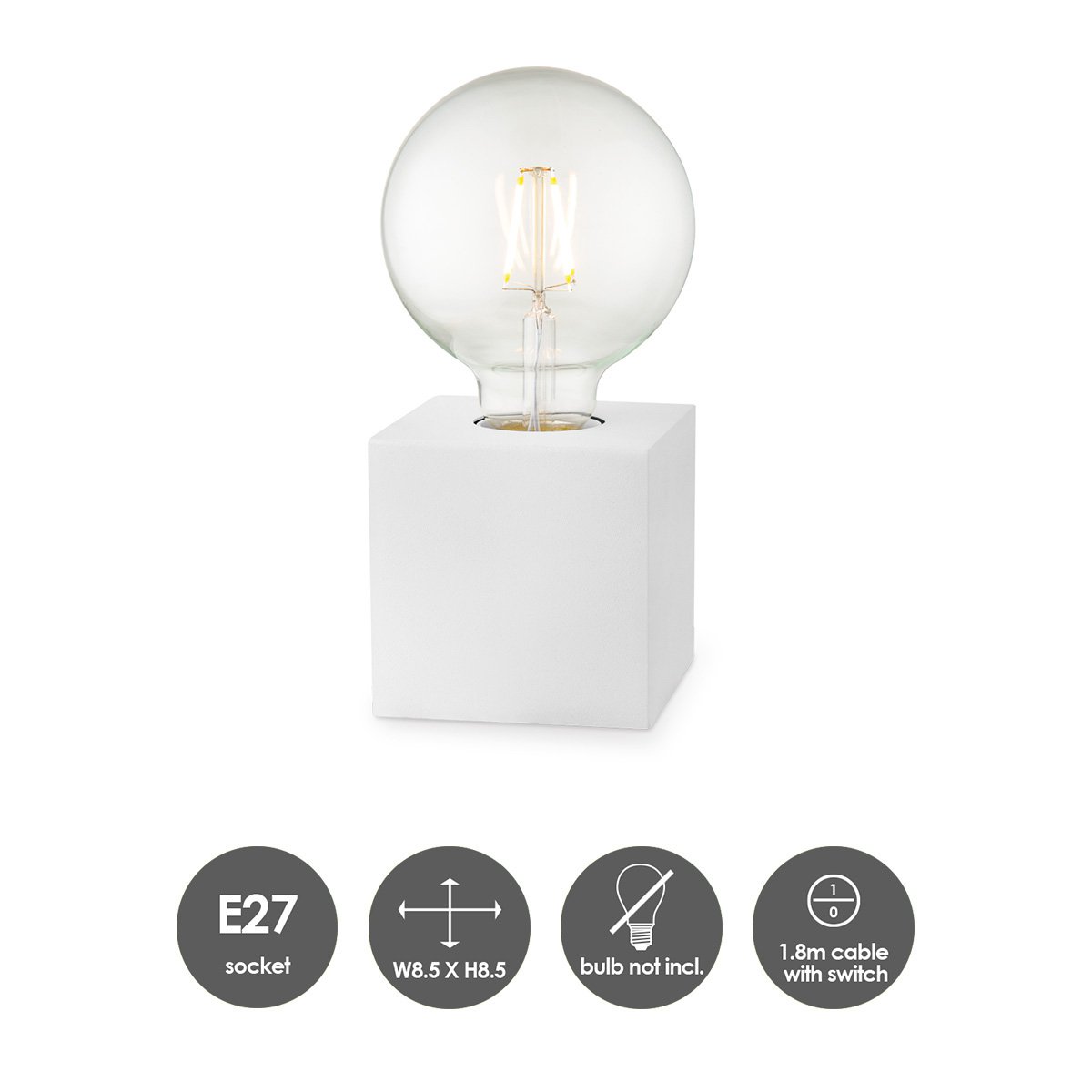 Home Sweet Home table lamp Dry Square - white - 8.5/8.5/8.5cm