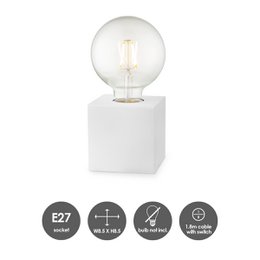 Home Sweet Home table lamp Dry Square - white - 8.5/8.5/8.5cm