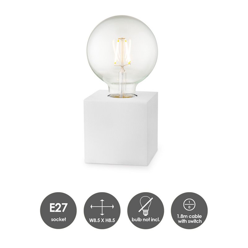 Home Sweet Home table lamp Dry Square - white - 8.5/8.5/8.5cm