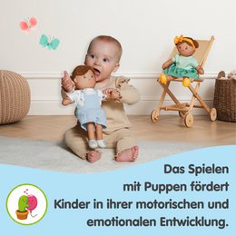 Stof Doll '' Noah '' med outfit til at sætte på og tage af, 32 cm