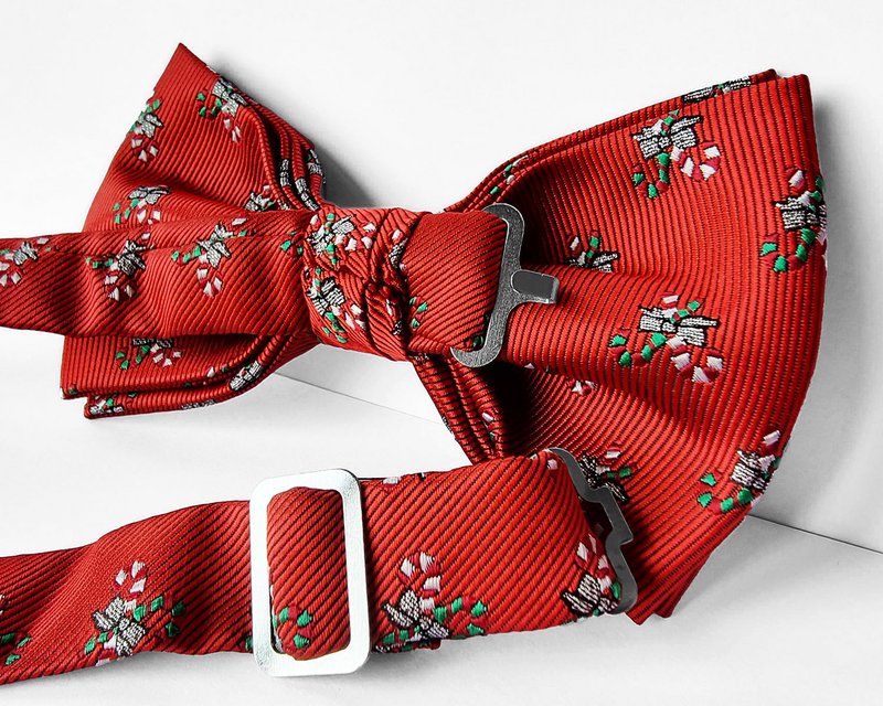Bowtie - Rød med bolsjer
