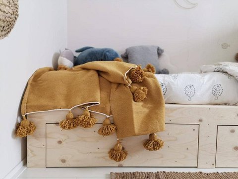 marokkanische Decke, marokkanische Decke, marokkanischer PomPom