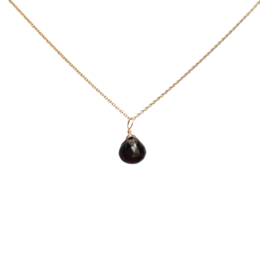 Smoky quartz pendant necklace in gold filled or 925 sterling silver, featuring a teardrop-shaped gemstone.