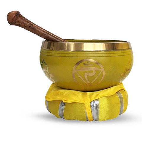 Brass Singing Bowl with Stick & Cusion 12 Cm Solar Plexus Ch