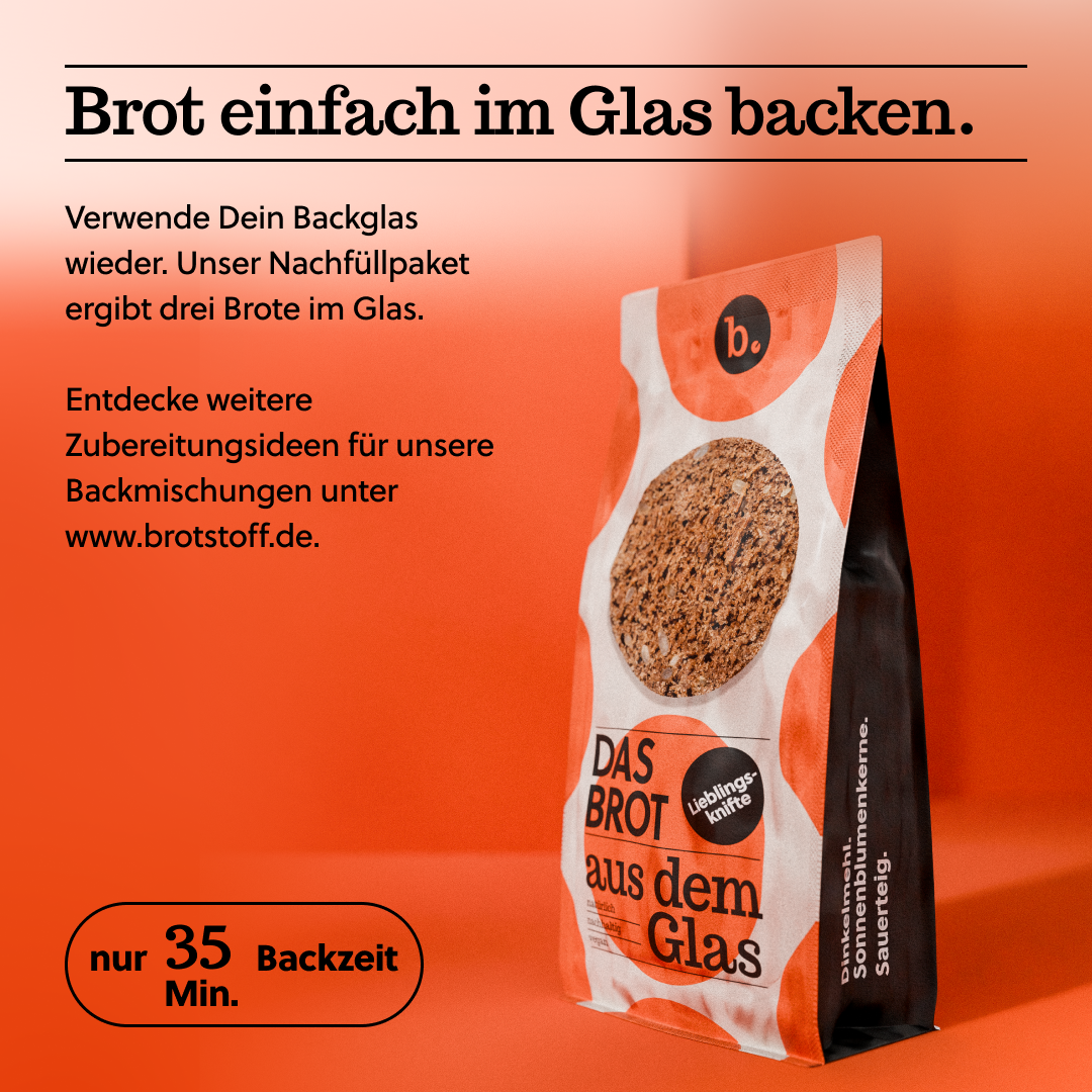 Nachfüller für Brotbackmischung im Glas "Lieblingsknifte" (600 g)