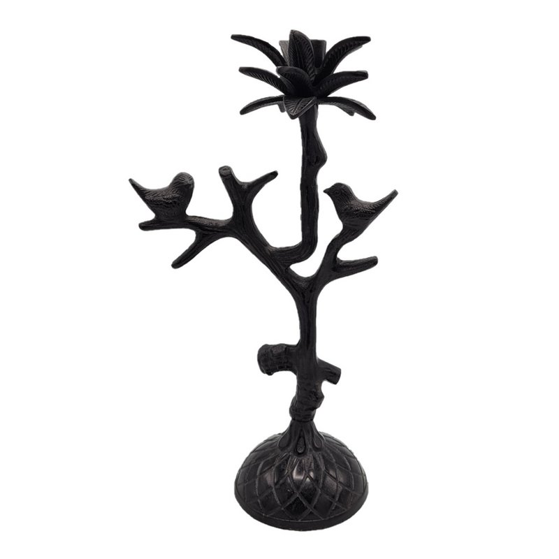 Bougeoir - Oiseau - Noir Antique