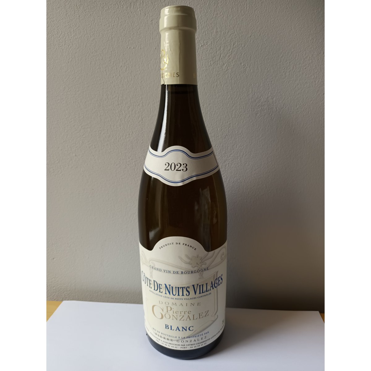 Domaine Pierre Gonzales Cote de Nuits Villages Blancs 2023