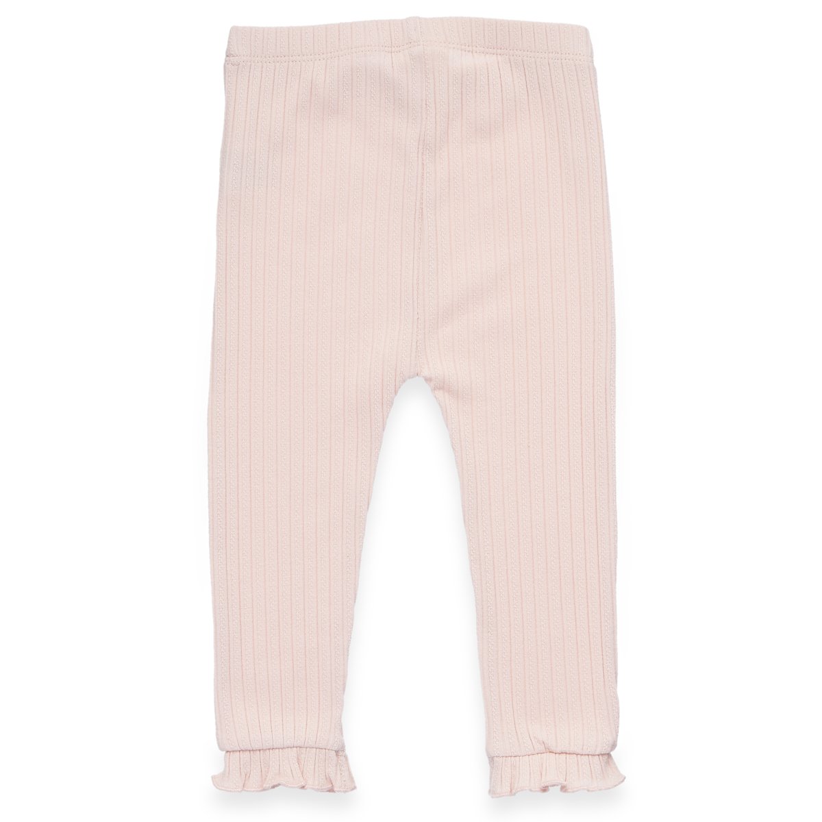 Baby -leggings - gestructureerde trui met Ajour -optiek en ruches - roze