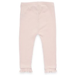 Baby -leggings - gestructureerde trui met Ajour -optiek en ruches - roze