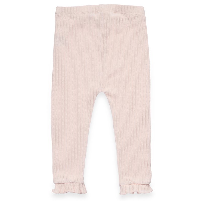 Baby -leggings - gestructureerde trui met Ajour -optiek en ruches - roze