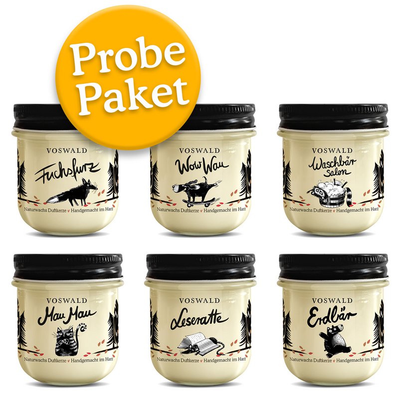 Voswald – paquete de muestra de velas aromáticas – 6 variedades diferentes