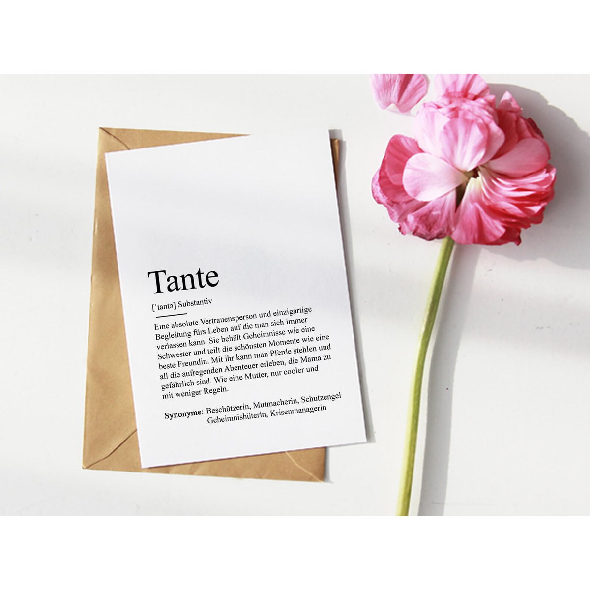 Definitie "tante" wenskaart