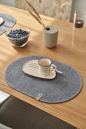 Mantel individual de fieltro ovalado STELLE gris