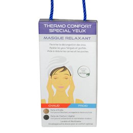 Thermo Confort Yeux - Relaxing Effect Relieves Migraines, Concealer and Dry Eyes - Natural Non-Toxic Composed of Clay Pearls and Vegetable Charcoal Pearls