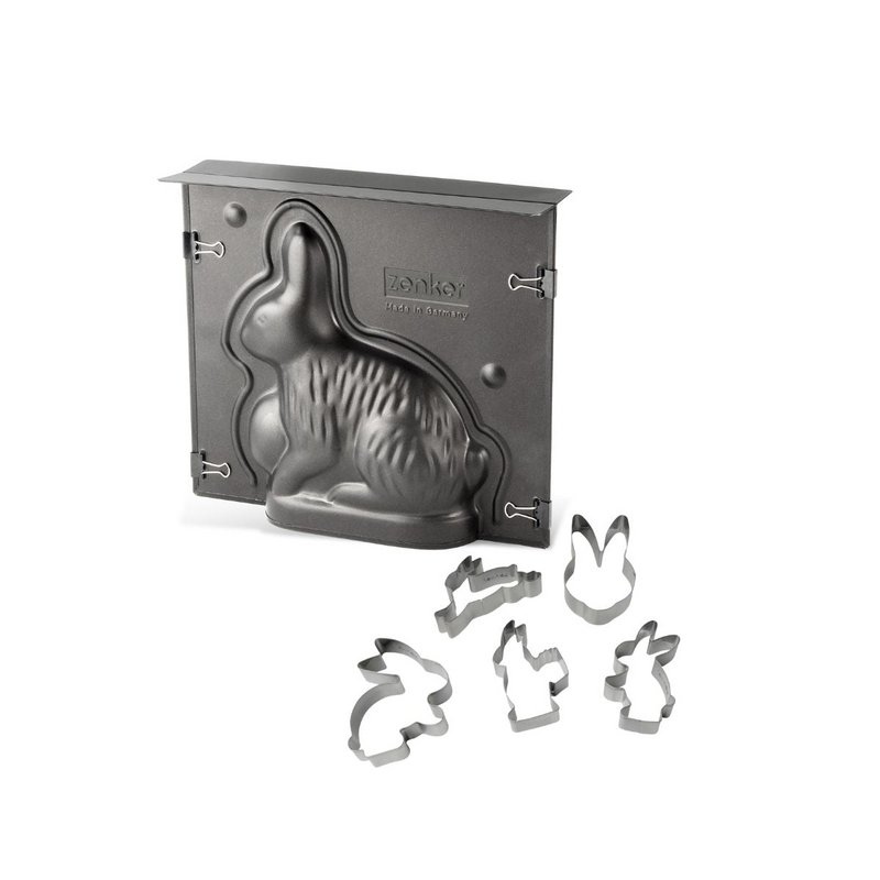 Set de molde 3D Conejito de Pascua y 5 cortadores de galletas Zenker Conejito de Pascua