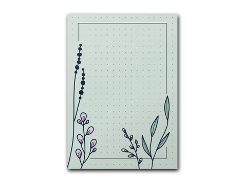 magnetic notepad DIN A7, green, meadow motif