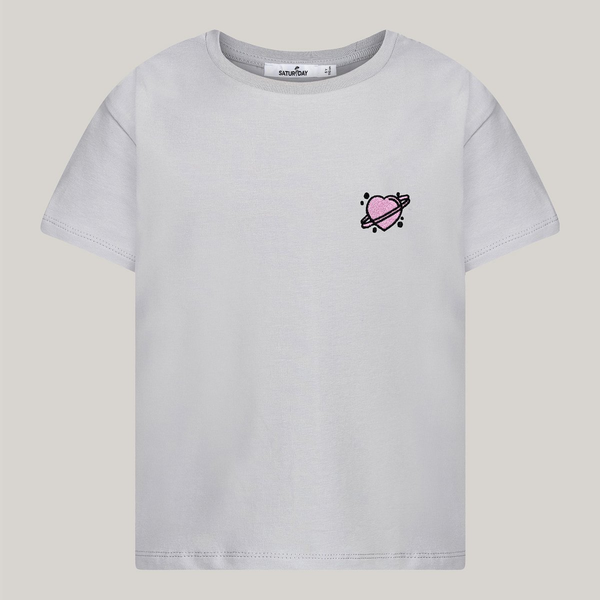 T-Shirt aus Baumwolle mit Herz-Stickerei