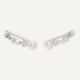 Alya flower climbing earring