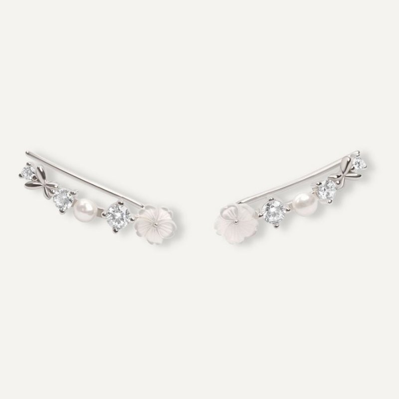 Alya flower climbing earring