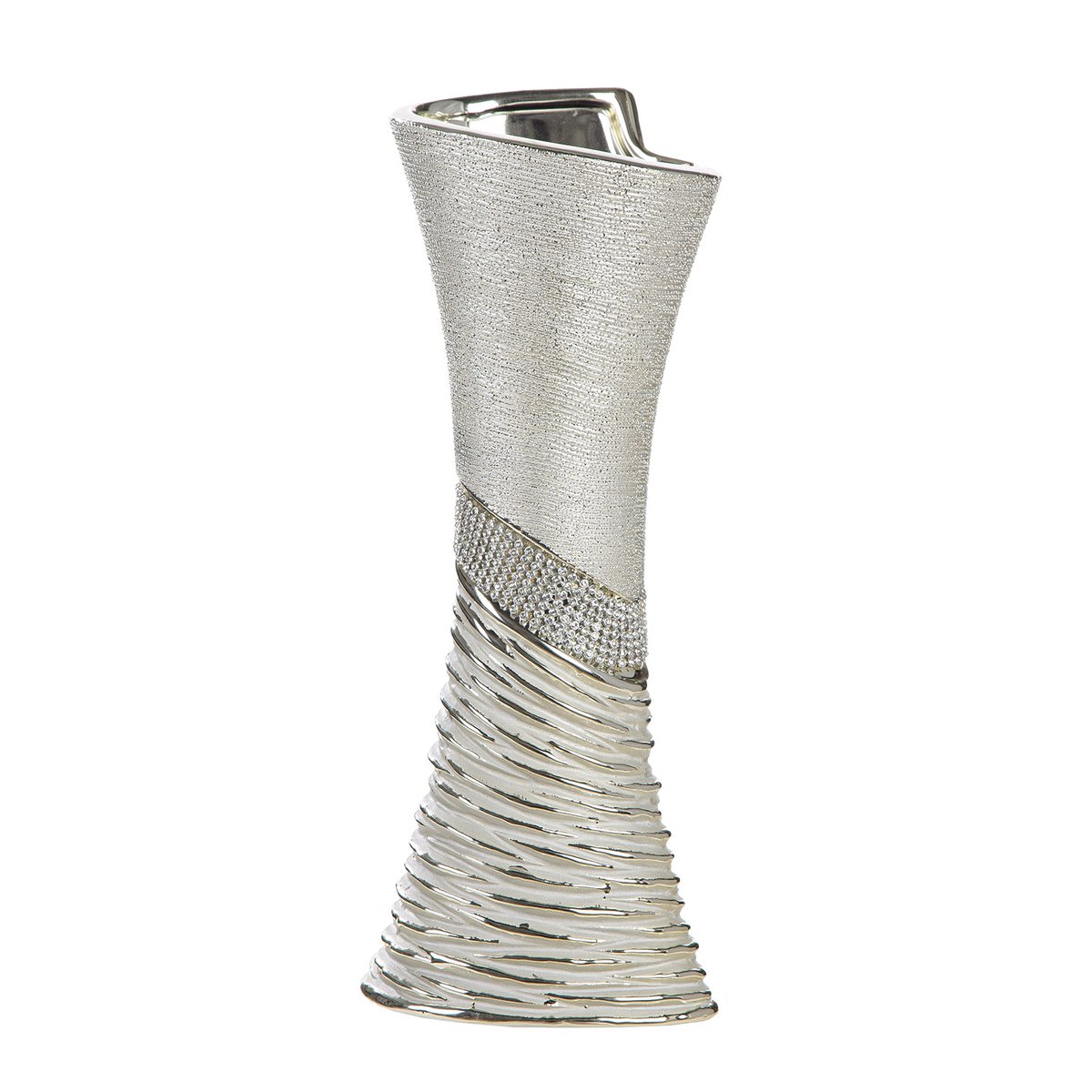 Vase rhinestones champagne-colored, silver-colored H. 39 cm, VE 2