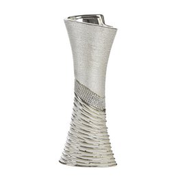 Vase rhinsten champagnefarvet, sølvfarvet H. 39 cm, VE 2