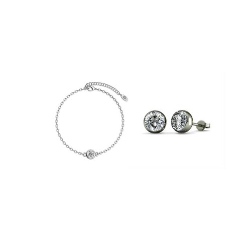 Geburtsstein-Mond-Set und Box – Silber und Kristall