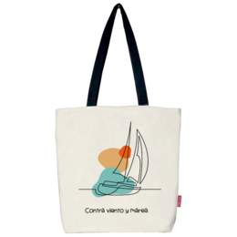 Totebags. Stor taske model "mod vind og tidevand"