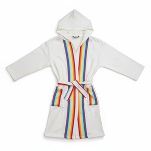 Children's bathrobe made from 100% cotton with a rainbow design