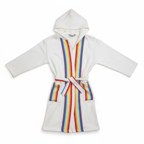Kinderbadjas van 100% katoen met regenboogdessin