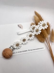 Pacifier cord daisy gold