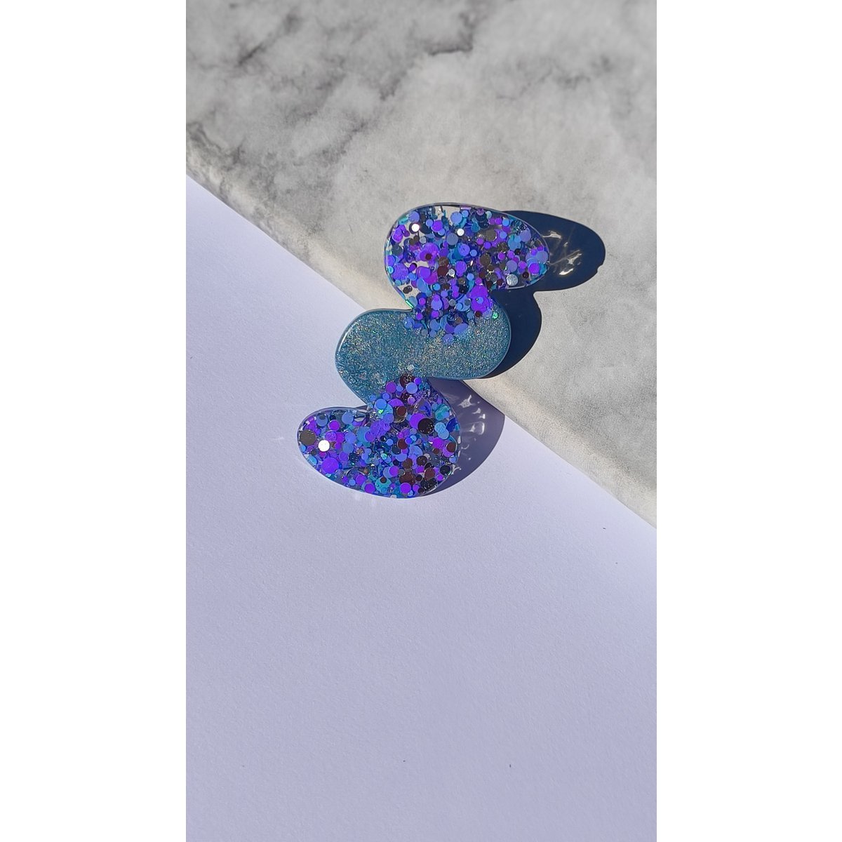 ⋒ pacchetto di clip per capelli in resina - Glow viola (11 articoli) ⋒