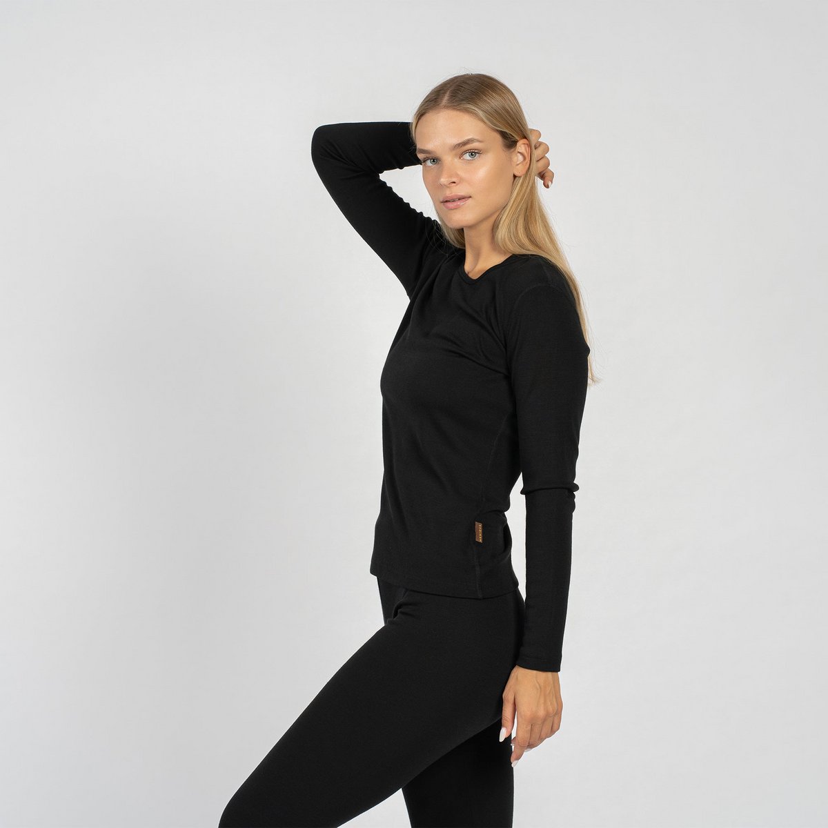 Ensemble Femme Manches Longues et Legging 250 Merino Noir