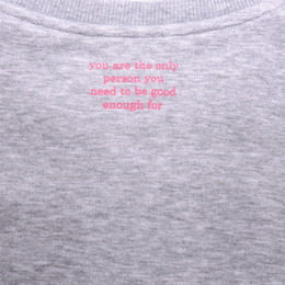 Crew Neck Sweat "GOOD ENOUGH FOR" - Grau Melange