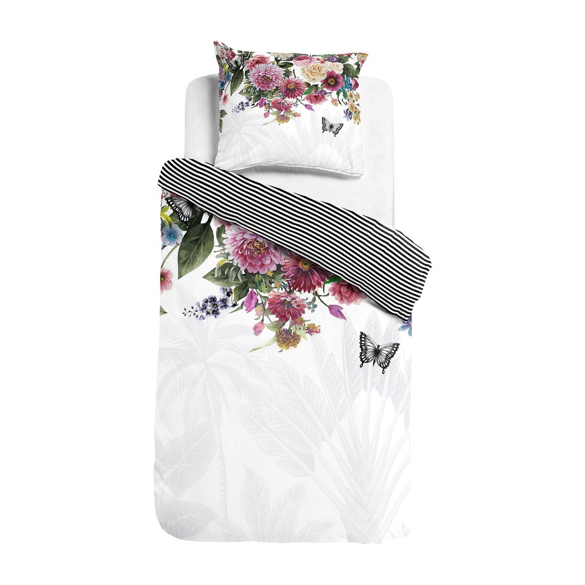 Melli Mello High on Love Dekbedovertrek Wit | Romantische Bloemen | Katoensatijn