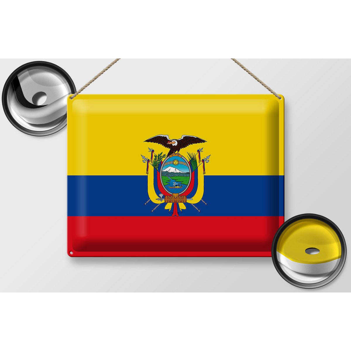 Blechschild Flagge Ecuador 40x30cm Flag of Ecuador