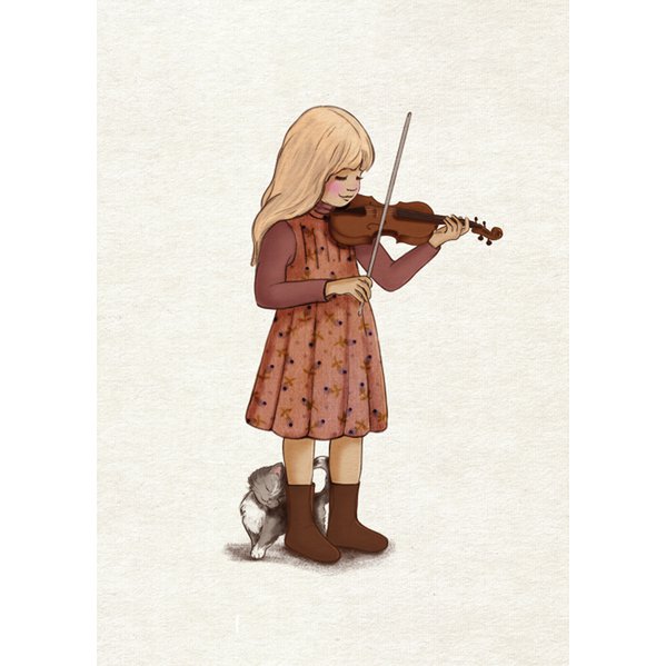 Violon à cartes postales
