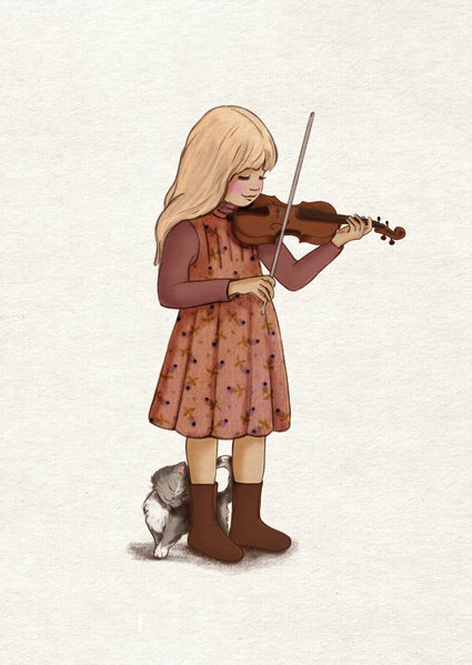 Postkort violin