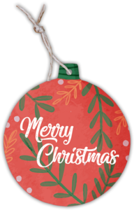 Cadeaulabel kerstbal "Merry Christmas"