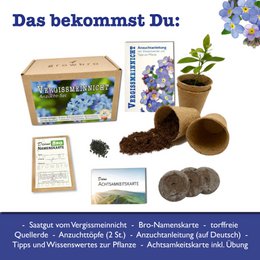 growbro forget-me-not growing set, grow your OWN LOVE SYMBOL, gifts for best friends, gift ideas for women, and much more.