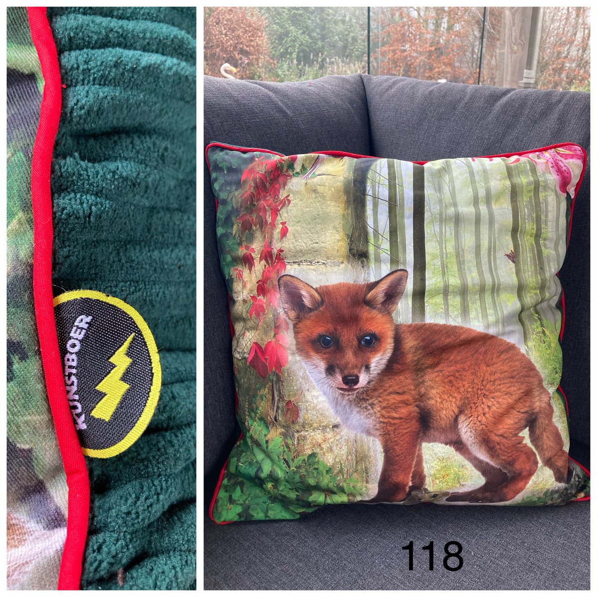 Funda de cojín (50x50cm) - Zorro en el bosque