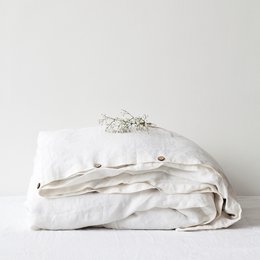 Copripiumino in lino bianco