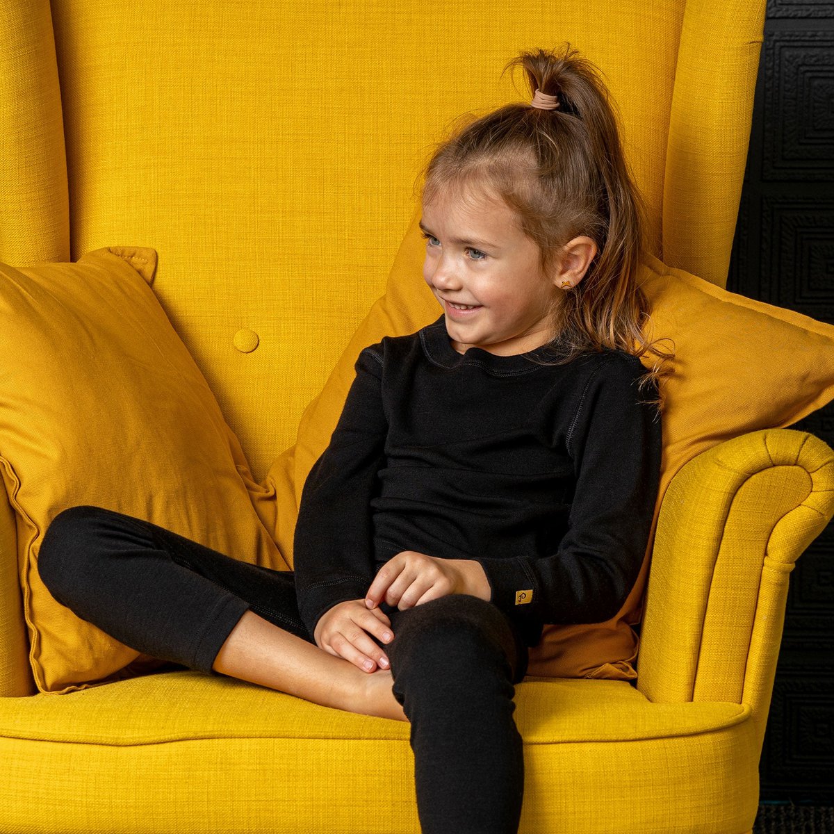 T-shirt à manches longues pour enfant 250 Merino Black