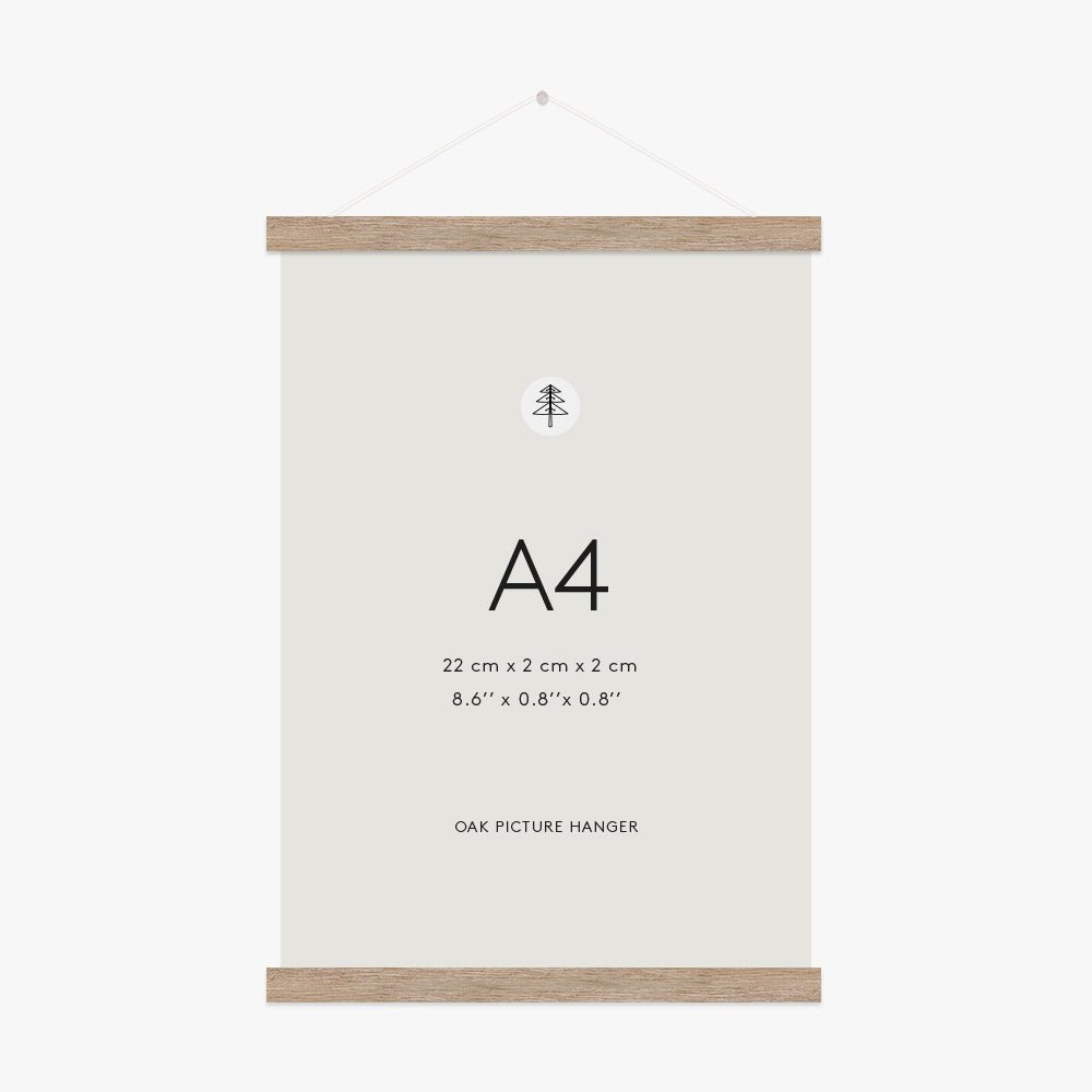 Hangage d'affiches en chêne magnétique, A4