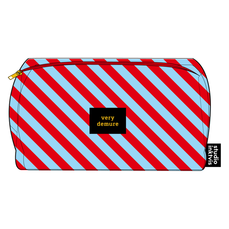 Bag Very Demure Red Light Blue Stripe from Teddy Fabric