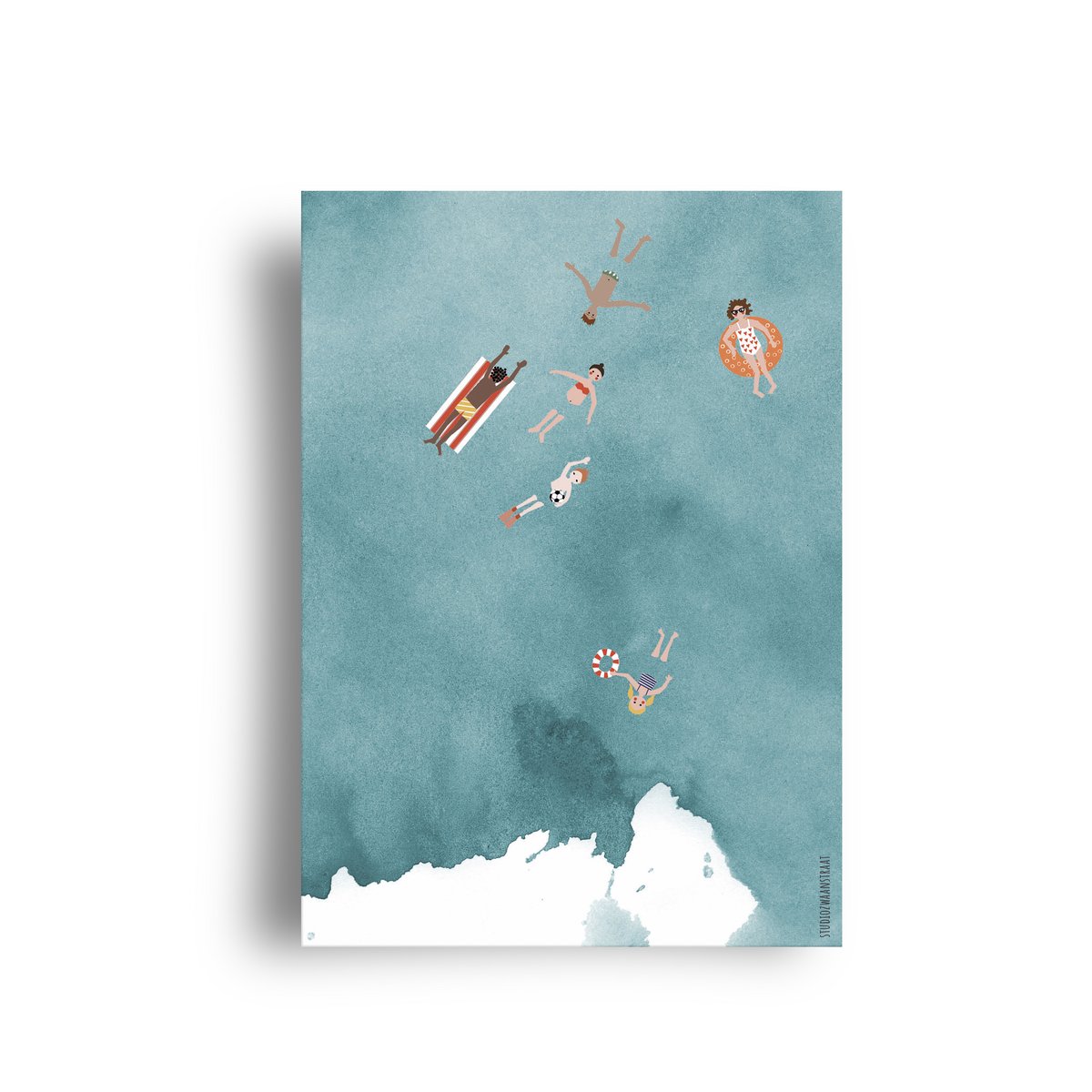 postcard 'swimming'