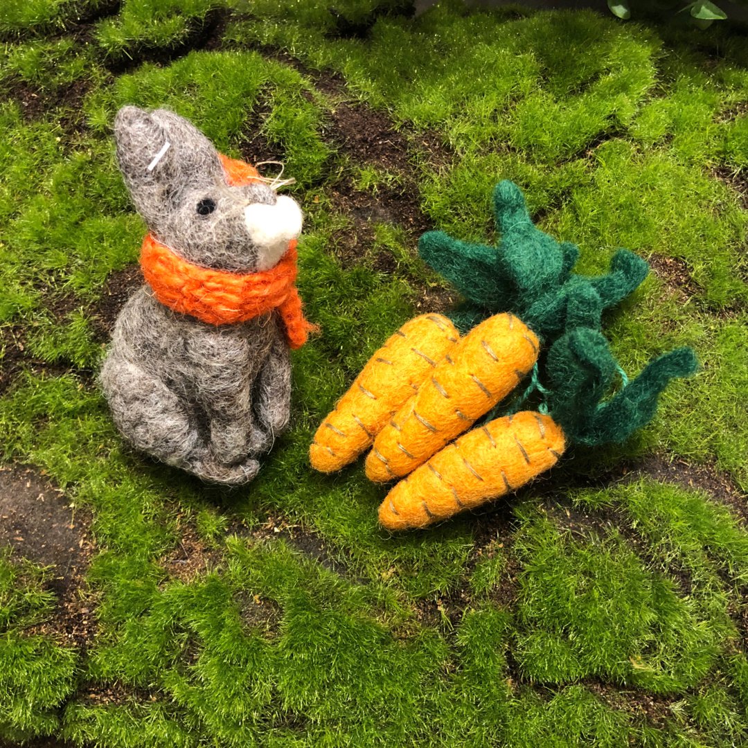 Carote sospese fatte a mano (sacchetto da 5) Decorazione pasquale sospesa biodegradabile