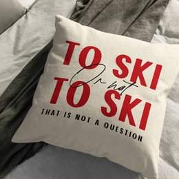 Velvet ski mountain decoration cushion