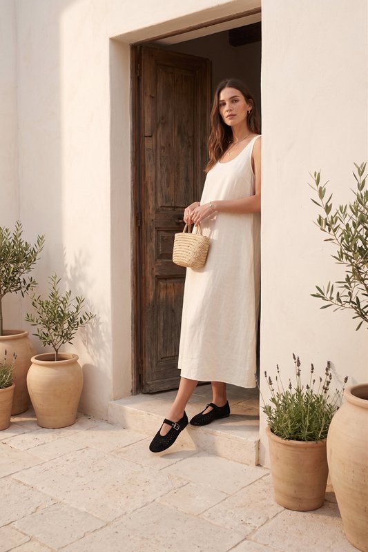 CARROLL BLACK SUEDE – Ballerinas aus perforiertem Wildleder mit Schnalle