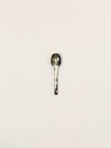Set of 6 Baguette teaspoons in marbled black horn