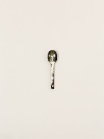 Set of 6 Baguette teaspoons in marbled black horn